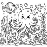 Ausmalbilder Aquarium Fische Oktopus