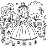 Ausmalbilder Prinzessin Blumen