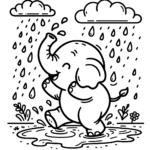 Elefanten Malvorlagen – Elefant im Regen