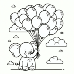 Elefanten Malvorlagen – Elefant mit Ballons