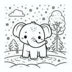 Elefanten Malvorlagen – Elefantens Schneetag