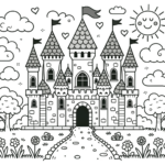 Schloss Ausmalbilder – Verspieltes Schloss