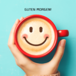 Glücklicher Kaffee-Morgen